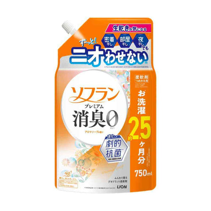 Lion Soflan Premium Deodorizing Fabric Softener Aroma Soap Scent Refill 750ml