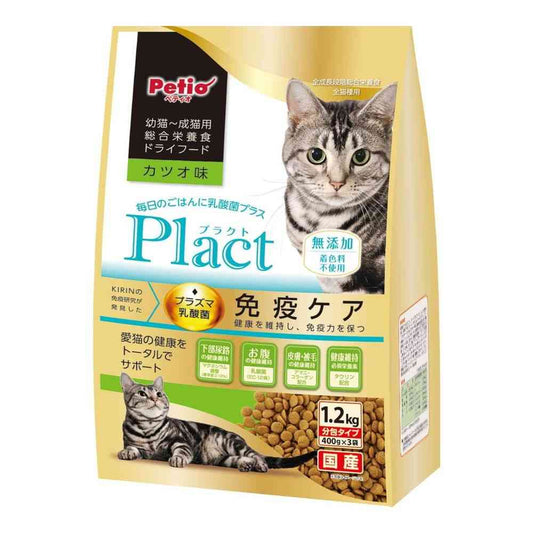 Petio Plact Cat Dry Food Kitten to Adult Cat Bonito Flavor 1.2kg
