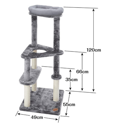 Neko Mado Villa Fort Cat Pole with Cozy Bed