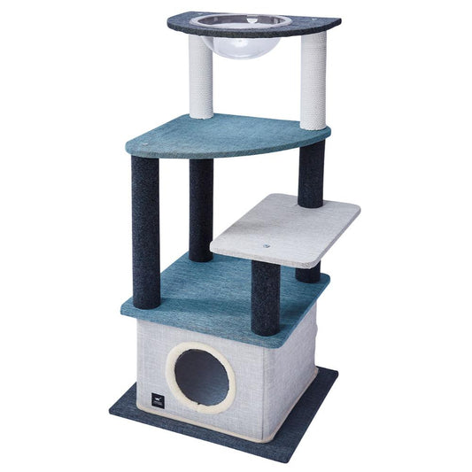 Necoco Cat Living Tower Clear Bowl & House Type