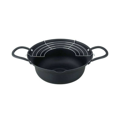 Wahei Freiz Deep Frying Pot with IH Compatibility 24cm Black