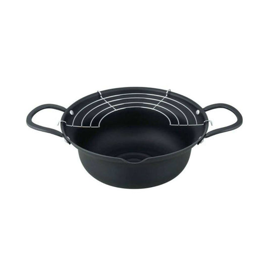 Wahei Freiz Deep Frying Pot with IH Compatibility 24cm Black