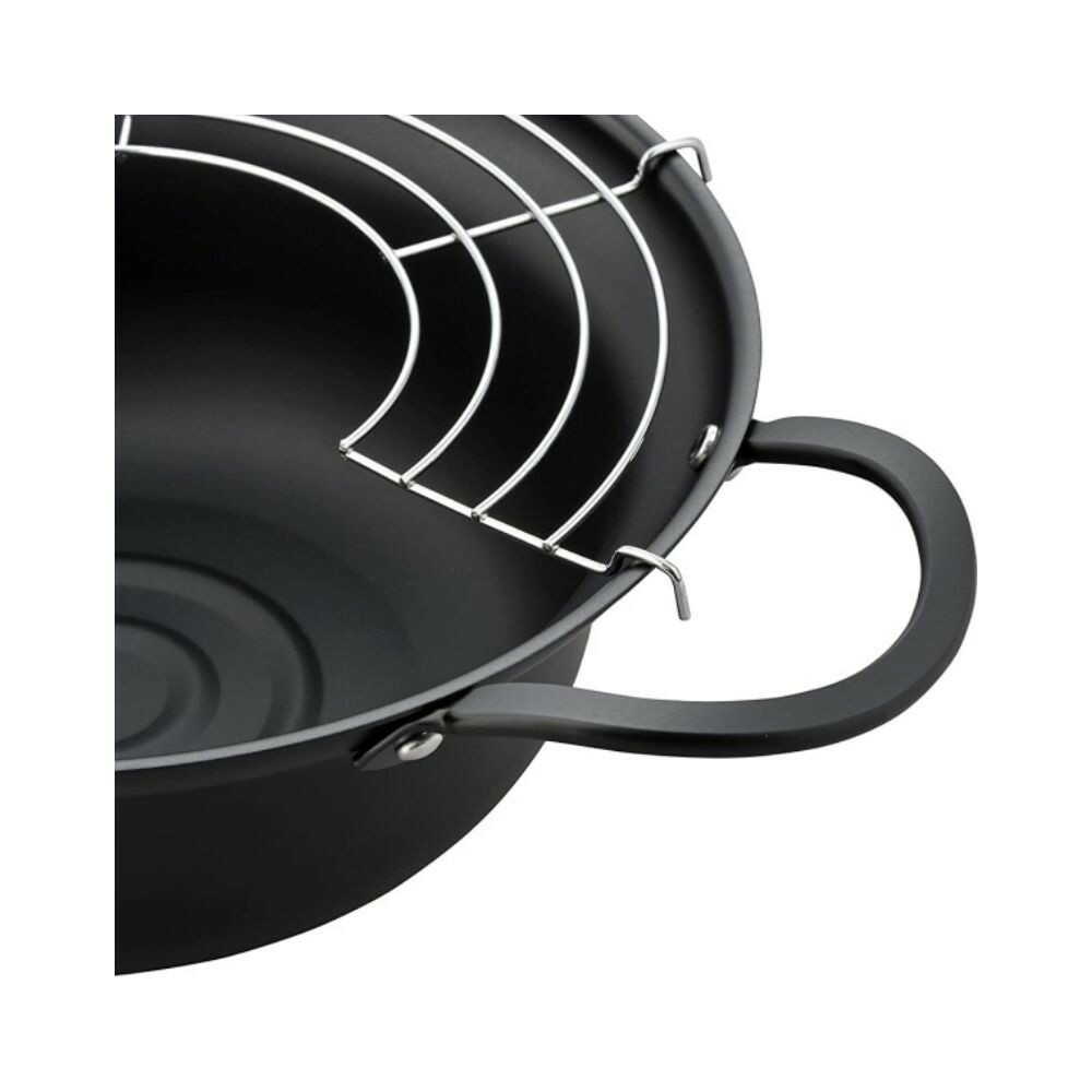 Wahei Freiz Deep Frying Pot with IH Compatibility 24cm Black