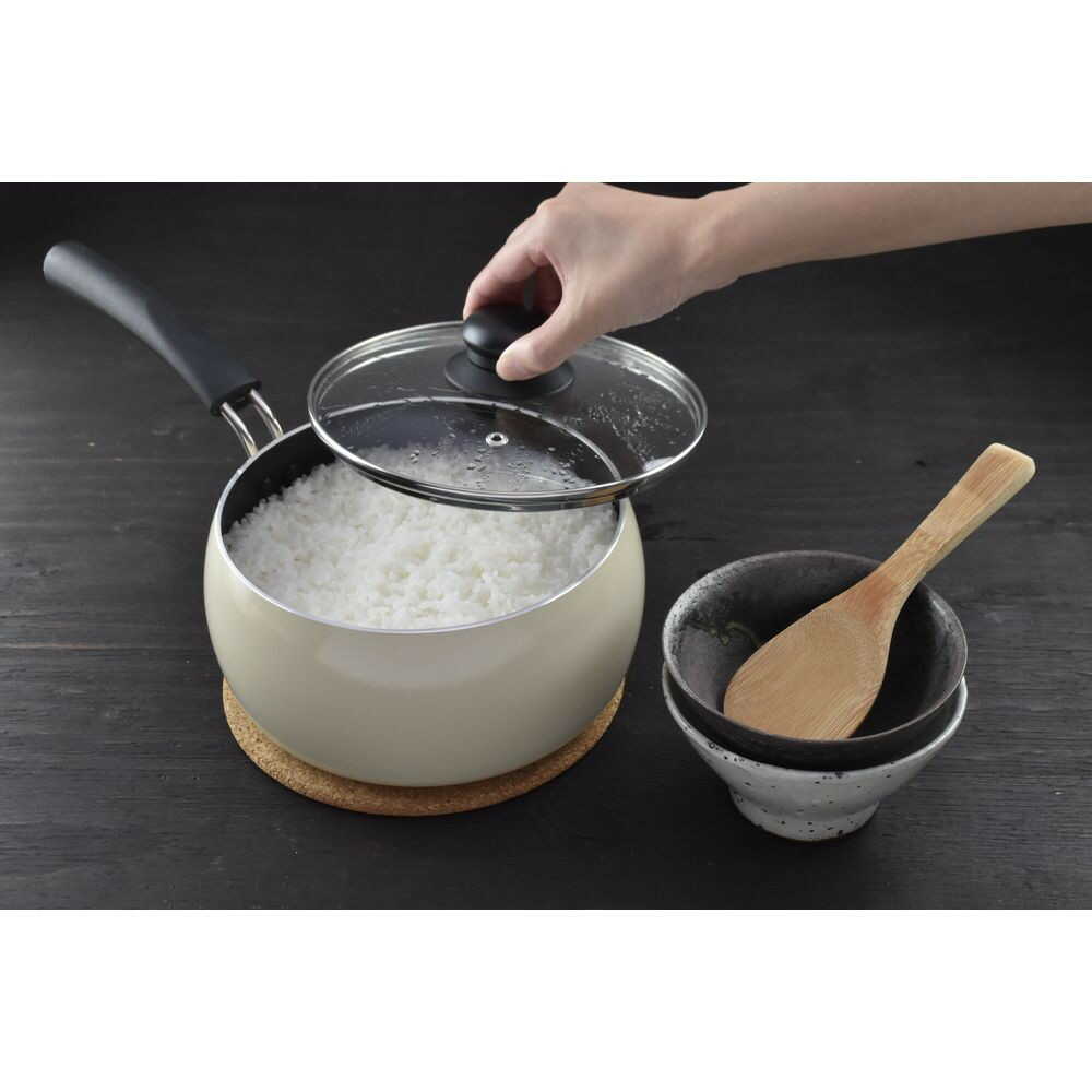 Wahei Freiz Colouge IH Compatible Single Handle Pot 20cm Beige