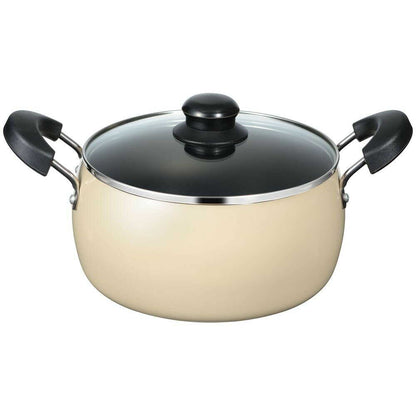 Wahei Freiz Colouge IH Compatible Double Handle Pot 22cm Beige