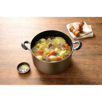 Wahei Freiz Spacious IH Compatible Double Handle Pot 26cm Brown