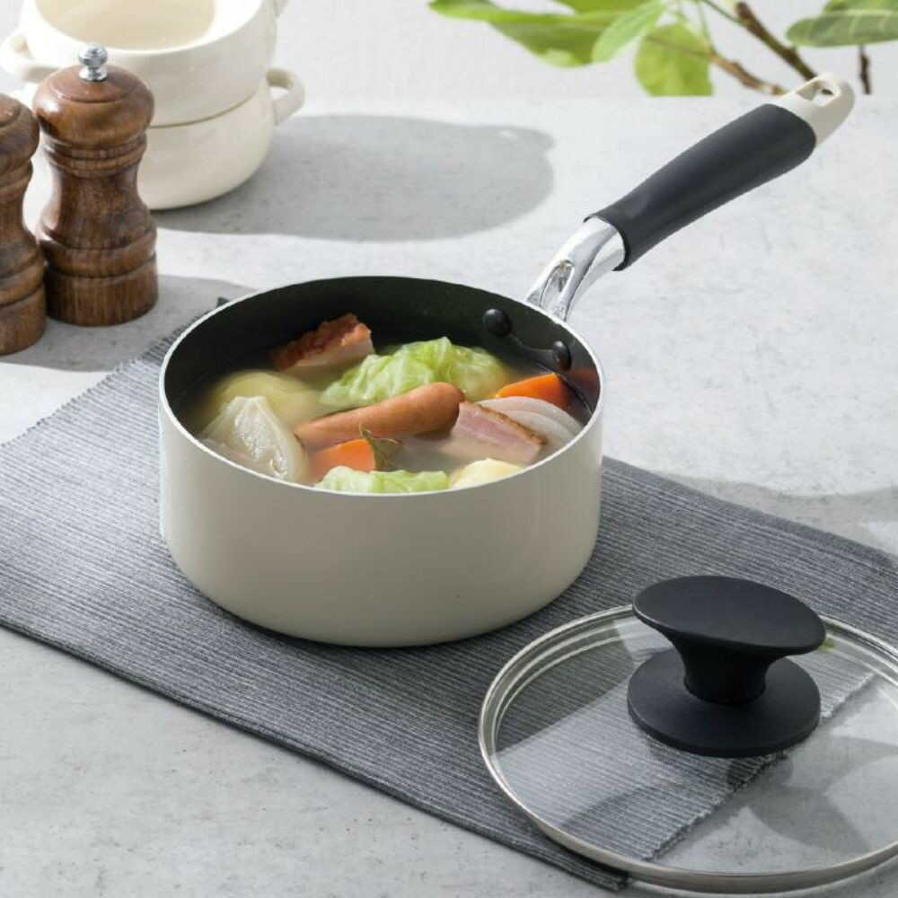 Wahei Freiz Kinari IH Compatible Single Handle Pot 16cm Ivory