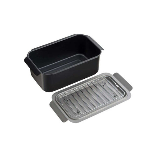 Wahei Freiz Poko Frit IH Square Frying Pan with Mesh Black