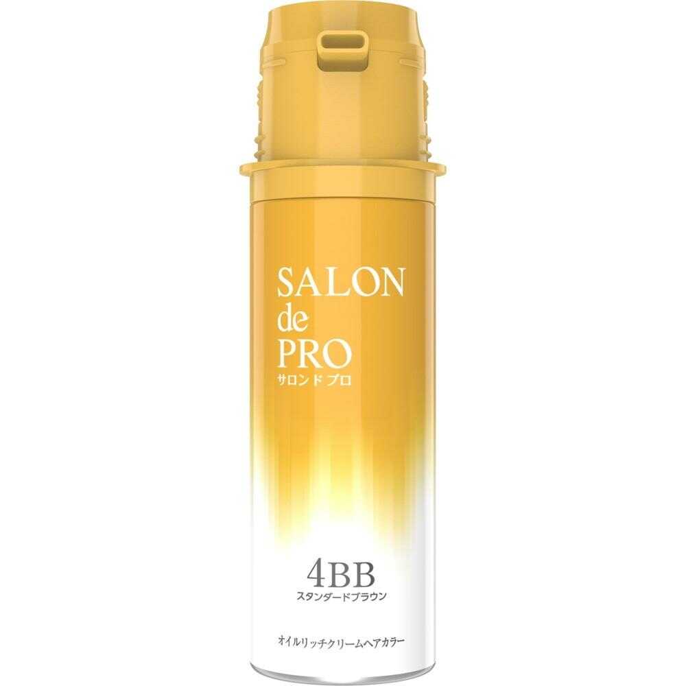 Salon de Pro Oil Rich Cream Hair Color (Gray Hair) 4BB Standard Brown 1st Agent 56g, 2nd Agent 44g