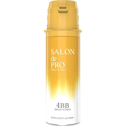 Salon de Pro Oil Rich Cream Hair Color (Gray Hair) 4BB Standard Brown 1st Agent 56g, 2nd Agent 44g