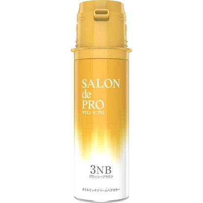 Salon de Pro Oil Rich Cream Hair Color (Gray Hair) 3NB Glossy Brown 1st Agent 56g, 2nd Agent 44g