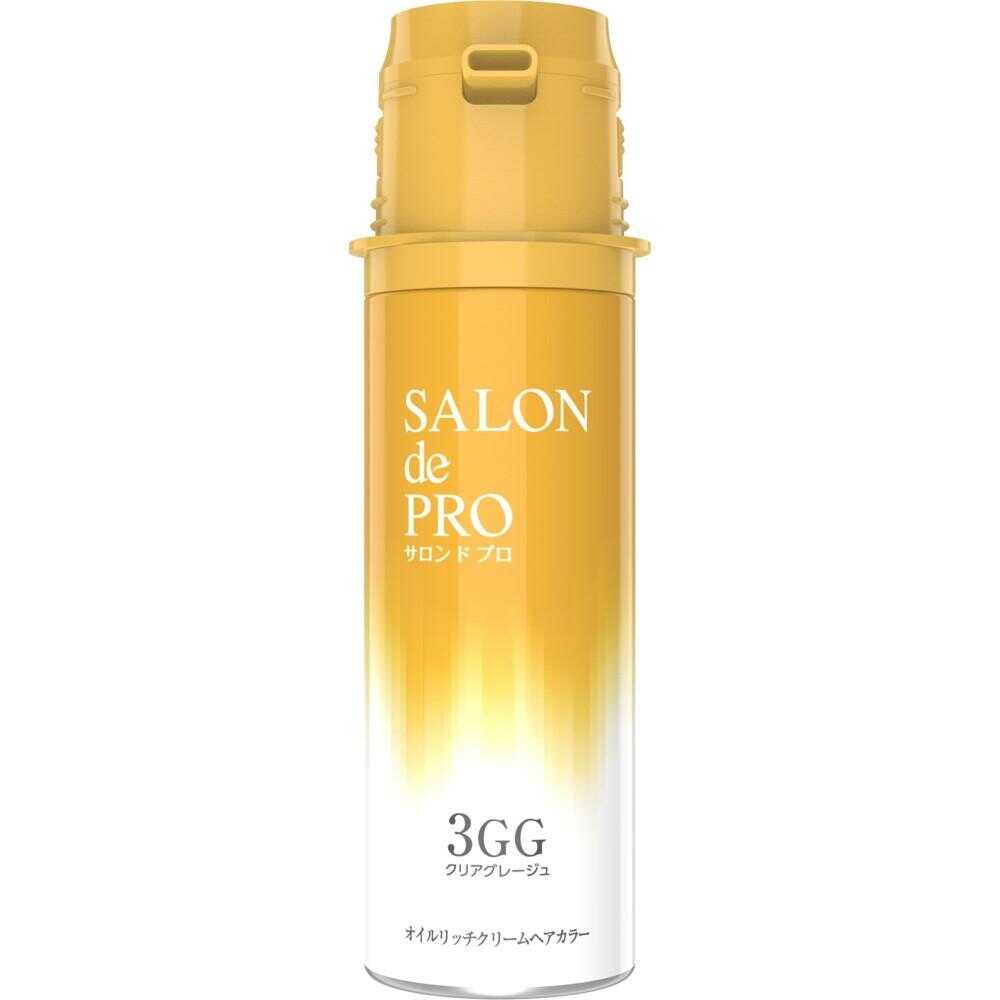 Salon de Pro Oil Rich Cream Hair Color (Gray Hair) 3GG Clear Greige 1st Agent 56g, 2nd Agent 44g