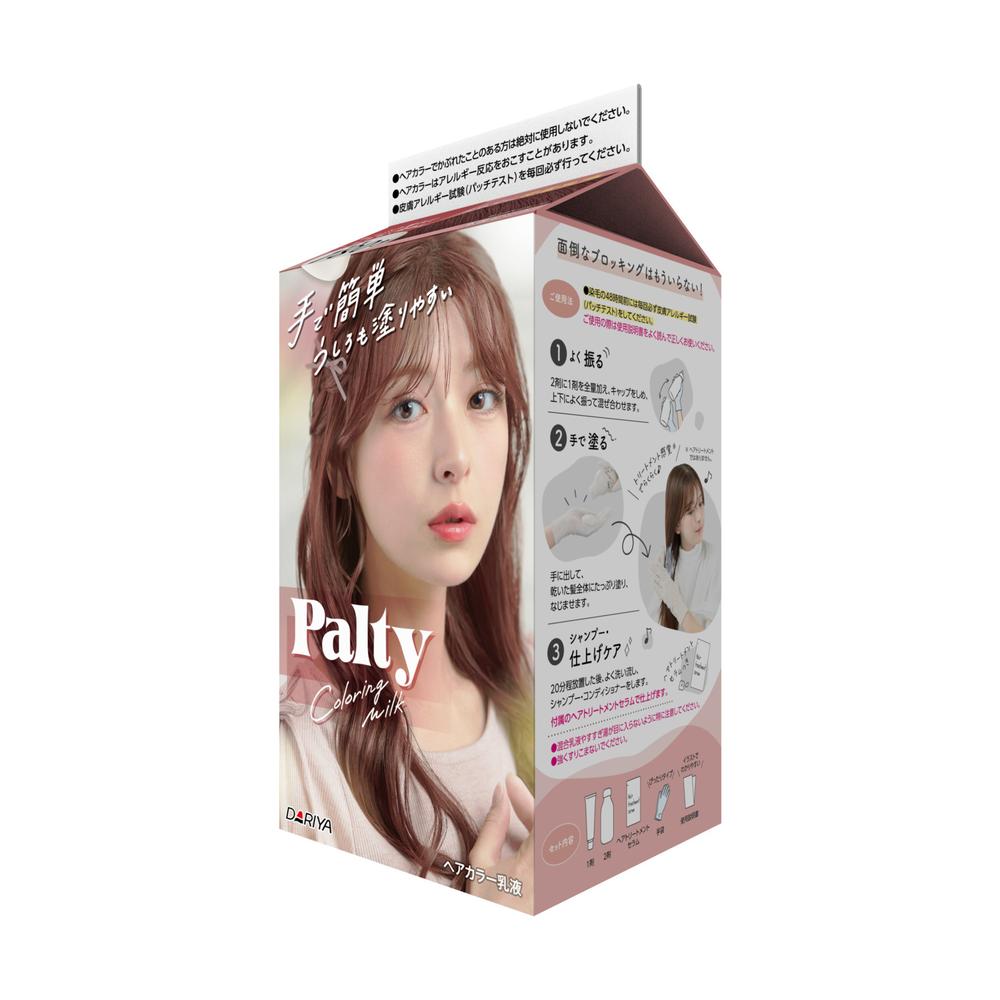 [Quasi-Drug] Daria Palty Coloring Milk Honest Pink 1st Agent 60g, 2nd Agent 120ml, Hair Treatment Serum 5g