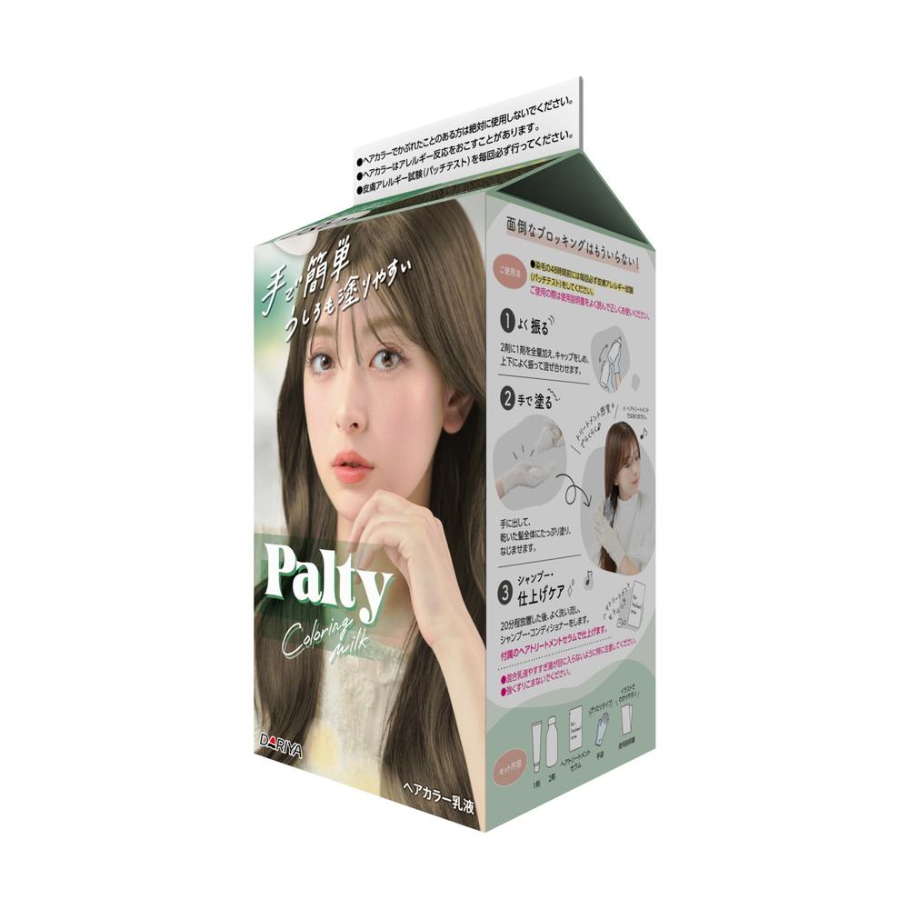 Dariya Palty Coloring Milk Ash Gaze 1st Agent 60g, 2nd Agent 120ml, Hair Treatment Serum 5g
