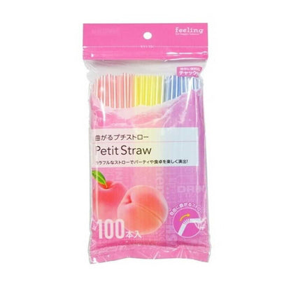 Yamato Bussan Feeling Bendable Mini Straws, 100 Pieces