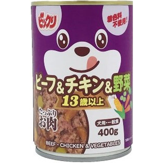 Pet Library Surprise Dog Can Beef & Chicken & Vegetables for Dogs 13 Years and Older 400g