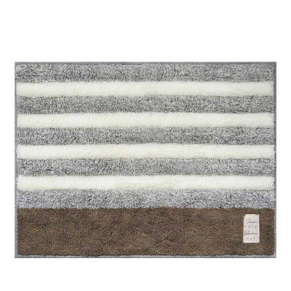 Okato Fluffy Bath Mat Border 60x45cm Gray