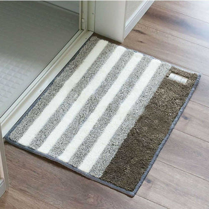 Okato Fluffy Bath Mat Border 60x45cm Gray