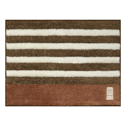Okato Fluffy Bath Mat Border 60x45cm Brown