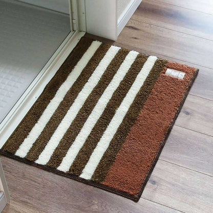 Okato Fluffy Bath Mat Border 60x45cm Brown