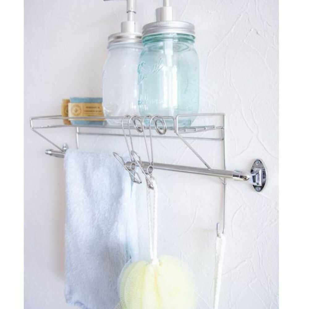 Okato Simply Place Towel Bar Shelf Silver