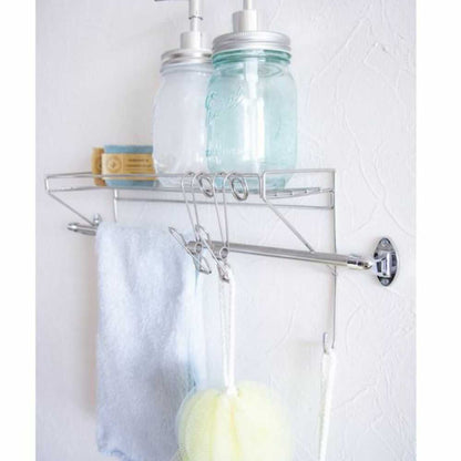 Okato Simply Place Towel Bar Shelf Silver