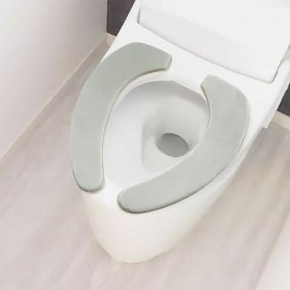 Okato Adhesive Deodorizing Soft Toilet Seat Cover Gray