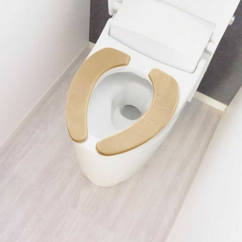 Okato Adhesive Deodorizing Soft Toilet Seat Cover Brown