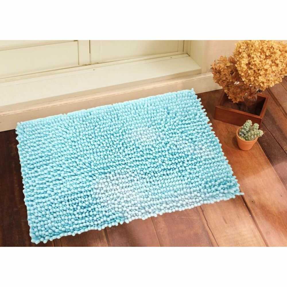 Okato Super Absorbent Antibacterial Volume Bath Mat Blue