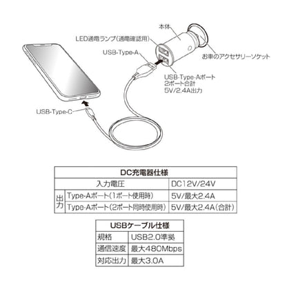 Seiwa DC Power Plug A + A to C Cable D620