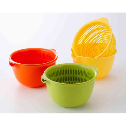 Inomata Chemical Coppo Colander & Bowl 17cm 3-Color Set