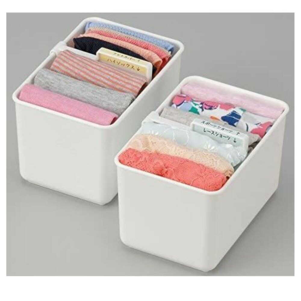 Inomata Chemical Underwear Storage Case S Set of 2 White