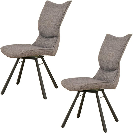Poare Dining Chair Swivel Dark Gray Set of 2