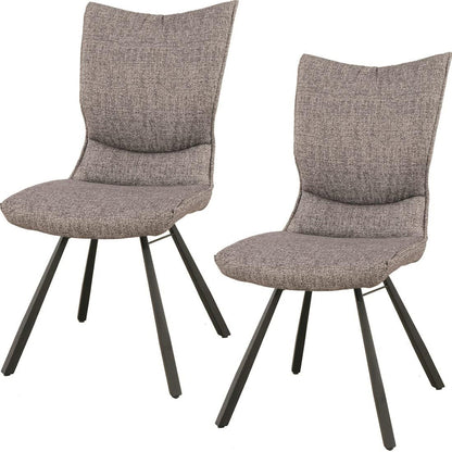 Poare Dining Chair Swivel Dark Gray Set of 2