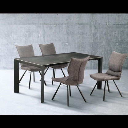 Poare Dining Chair Swivel Dark Gray Set of 2