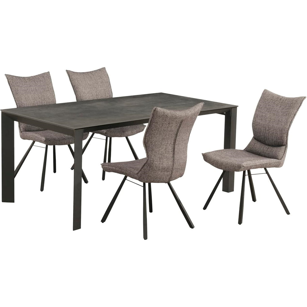 Poare Dining Chair Swivel Dark Gray Set of 2
