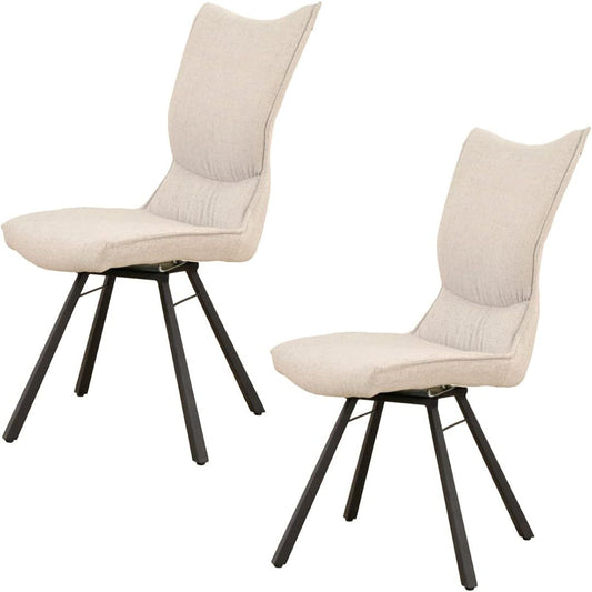 Poare Dining Chair Swivel Ivory Set of 2