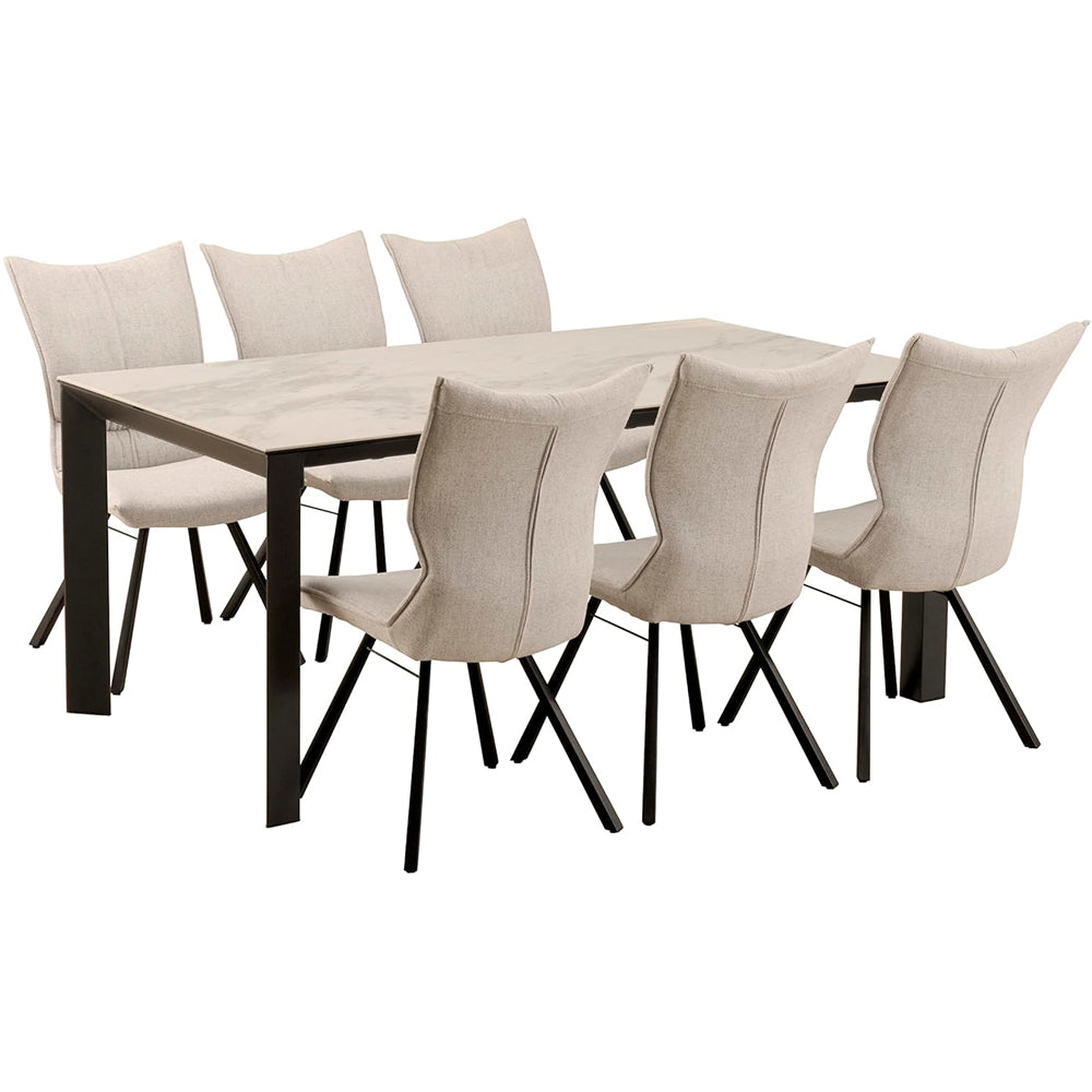 Poare Dining Chair Swivel Ivory Set of 2