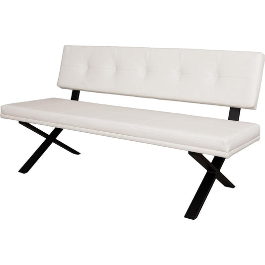 Brescia Dining Bench PVC With Back White