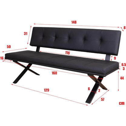 Brescia Dining Bench PVC With Back White