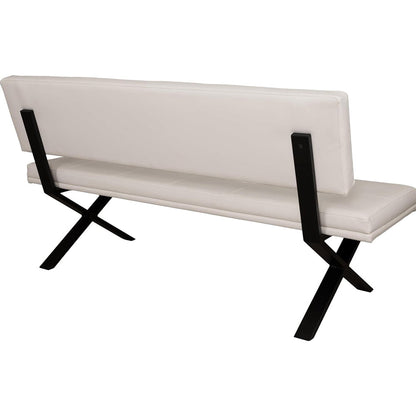 Brescia Dining Bench PVC With Back White