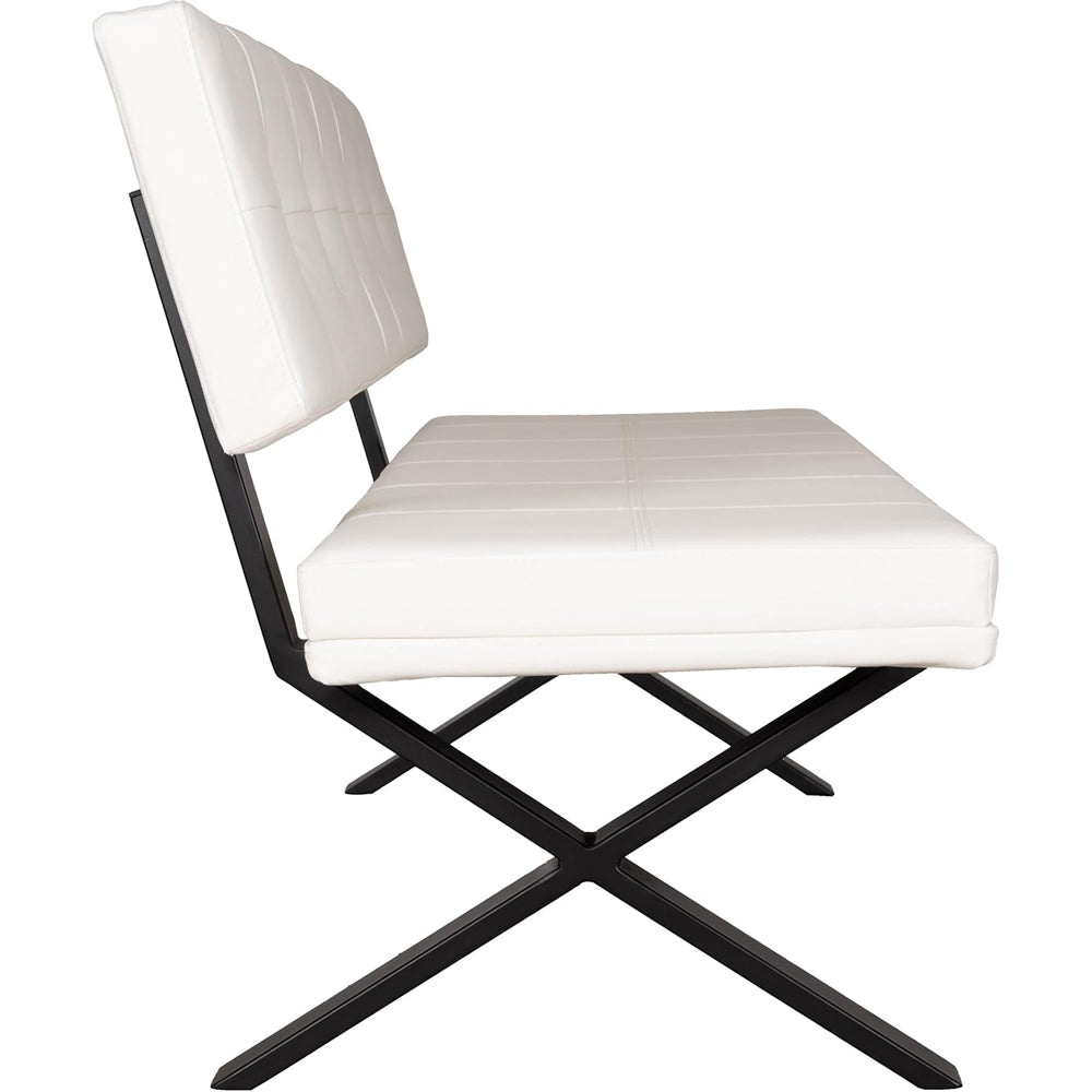 Brescia Dining Bench PVC With Back White