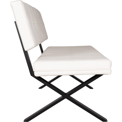 Brescia Dining Bench PVC With Back White