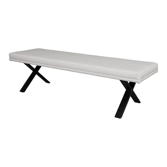 Brescia Dining Bench PVC Backless White