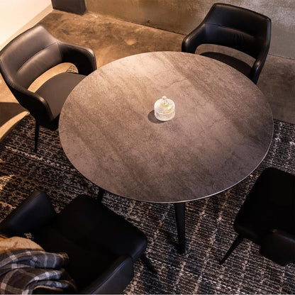 Olbia Circle Table White Quartz 110