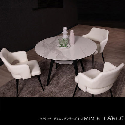 Olbia Circle Table White Quartz 110