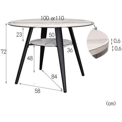 Olbia Circle Table White Quartz 110