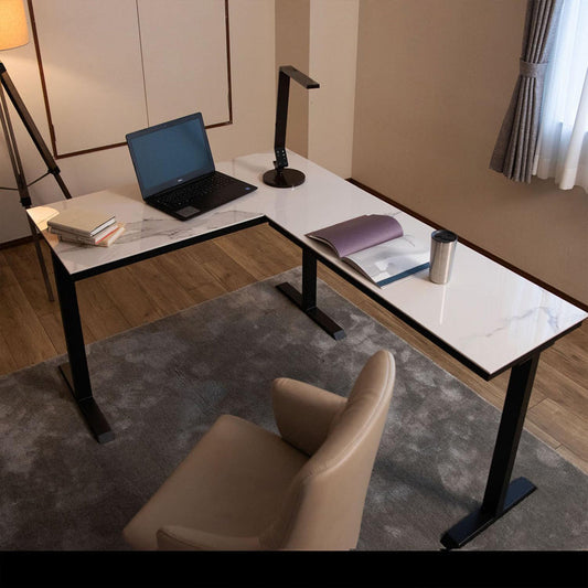 Rosen L-Shaped Desk 120+120 Pearl White