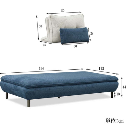 Isra Sofa 3P + Back x2 BL, GY/BL