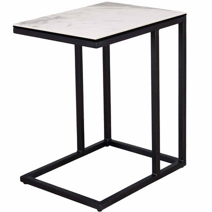 Granada Side Table Ceramic White Quartz